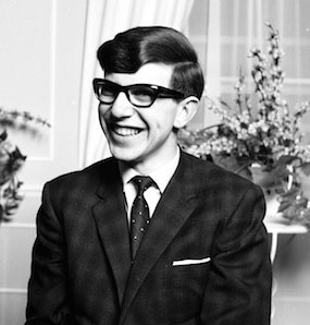 Portrait of a young Stephen Hawking.